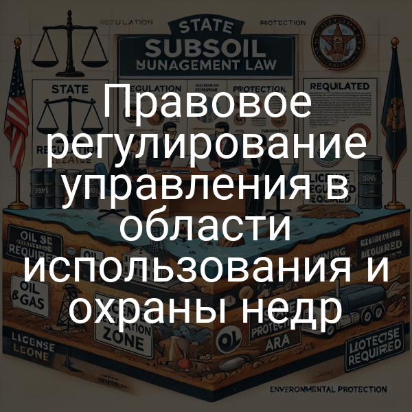 Правовое регулирование управления в области использования и охраны недр
