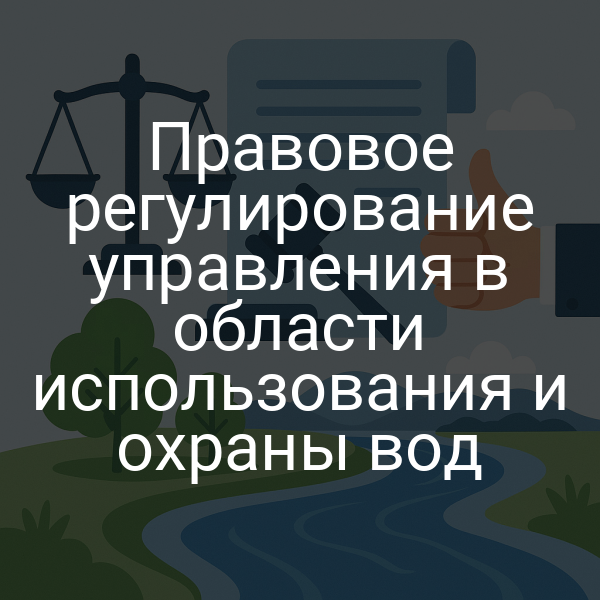 Правовое регулирование управления в области использования и охраны вод
