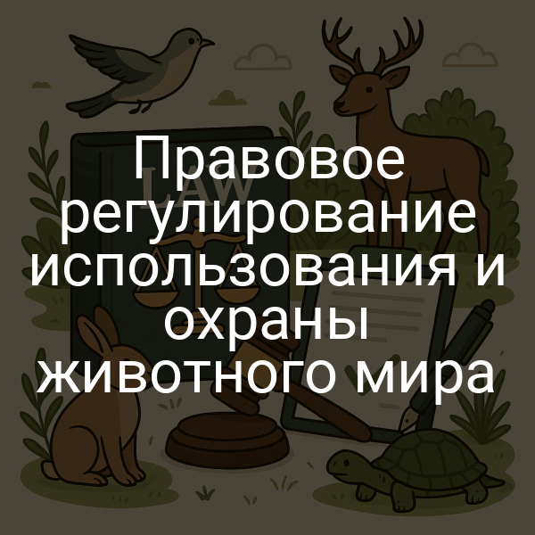 Правовое регулирование использования и охраны животного мира
