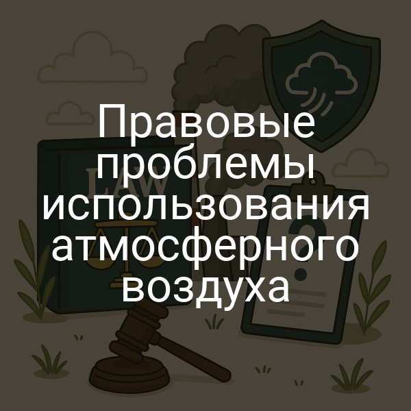 Правовые проблемы использования атмосферного воздуха