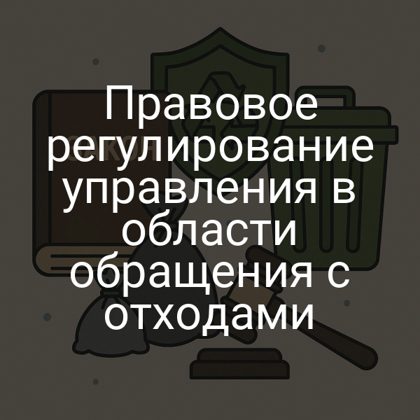 Правовое регулирование управления в области обращения с отходами